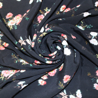 Coupon de 1,6 mètre - crêpe viscose - imprimé fleurs floues - photo 1/5 | So Tissus