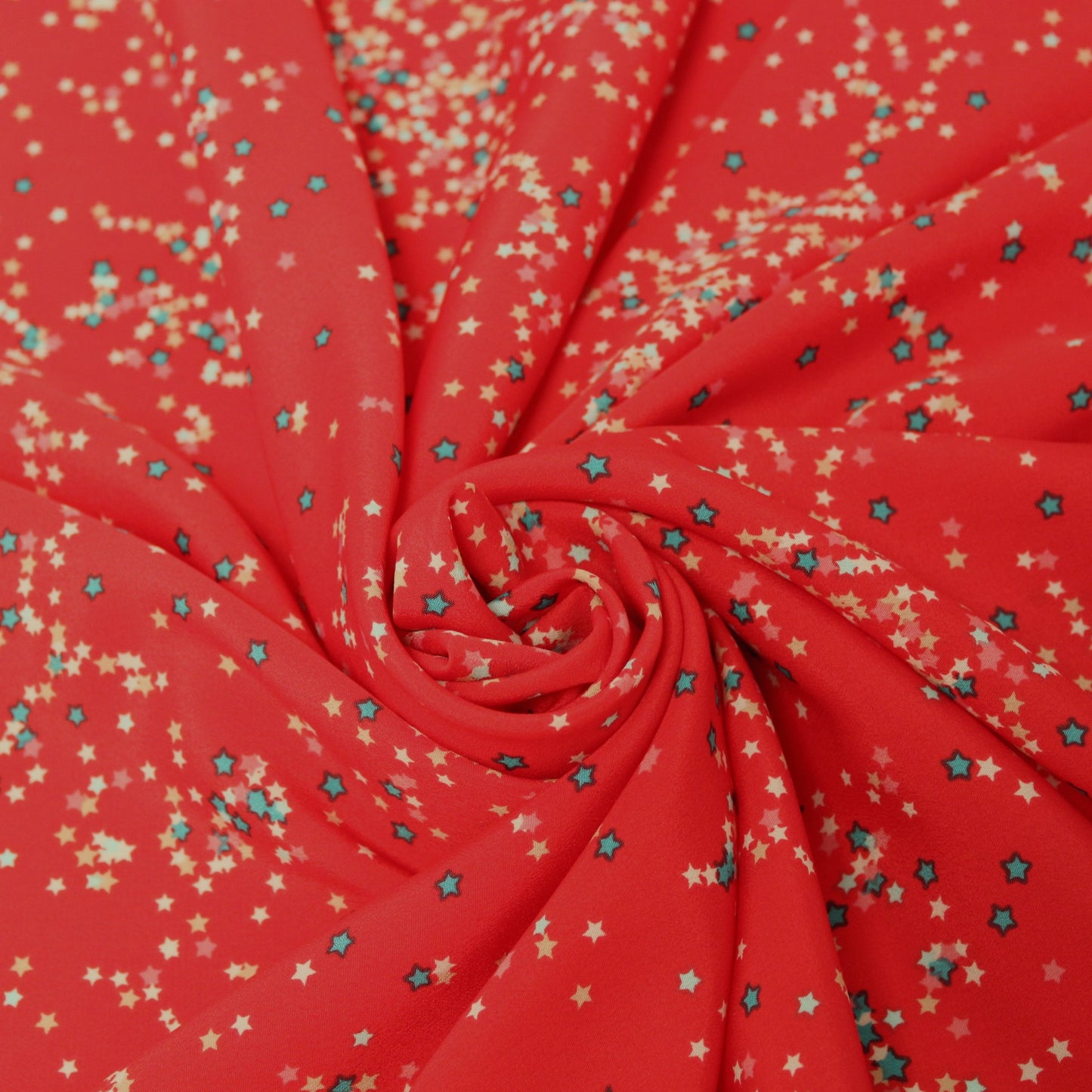 Coupon de 1,9 mètre - crêpe de chine polyester - imprimé petites étoiles - photo 1/4 | So Tissus