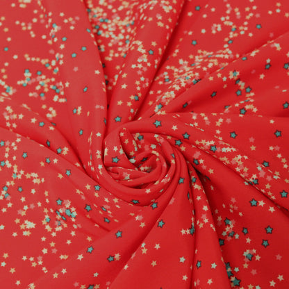 Coupon de 1,9 mètre - crêpe de chine polyester - imprimé petites étoiles - photo 1/4 | So Tissus