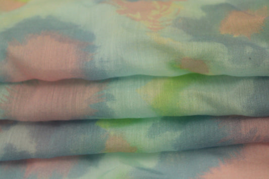 Coupon de 2,2 mètres - voile coton - imprimé tie and dye - photo 2/5 | So Tissus