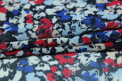 Coupon de 1,3 mètre - crêpe georgette polyester - imprimé fleuri - photo 2/4 | So Tissus