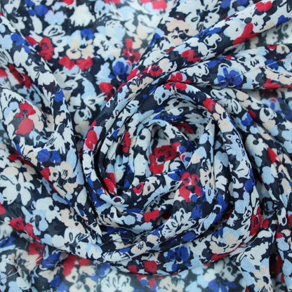 Coupon de 1,3 mètre - crêpe georgette polyester - imprimé fleuri - photo 1/4 | So Tissus